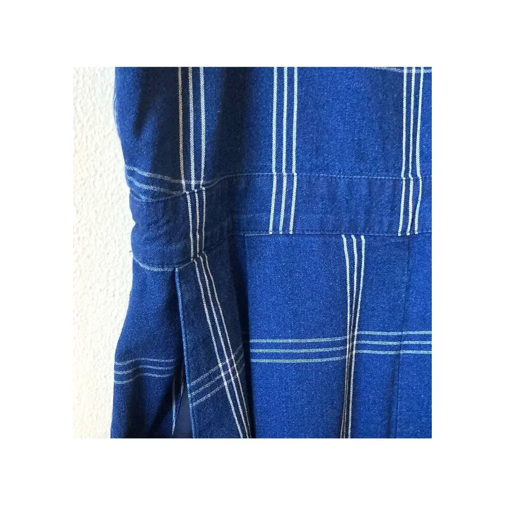 J. Crew Windowpane Cross-Back Jumper Size 2 in Blue & White Cottage Core - Picture 6 of 15